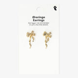Earrings Bow Dangling Gold