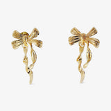 Earrings Bow Dangling Gold
