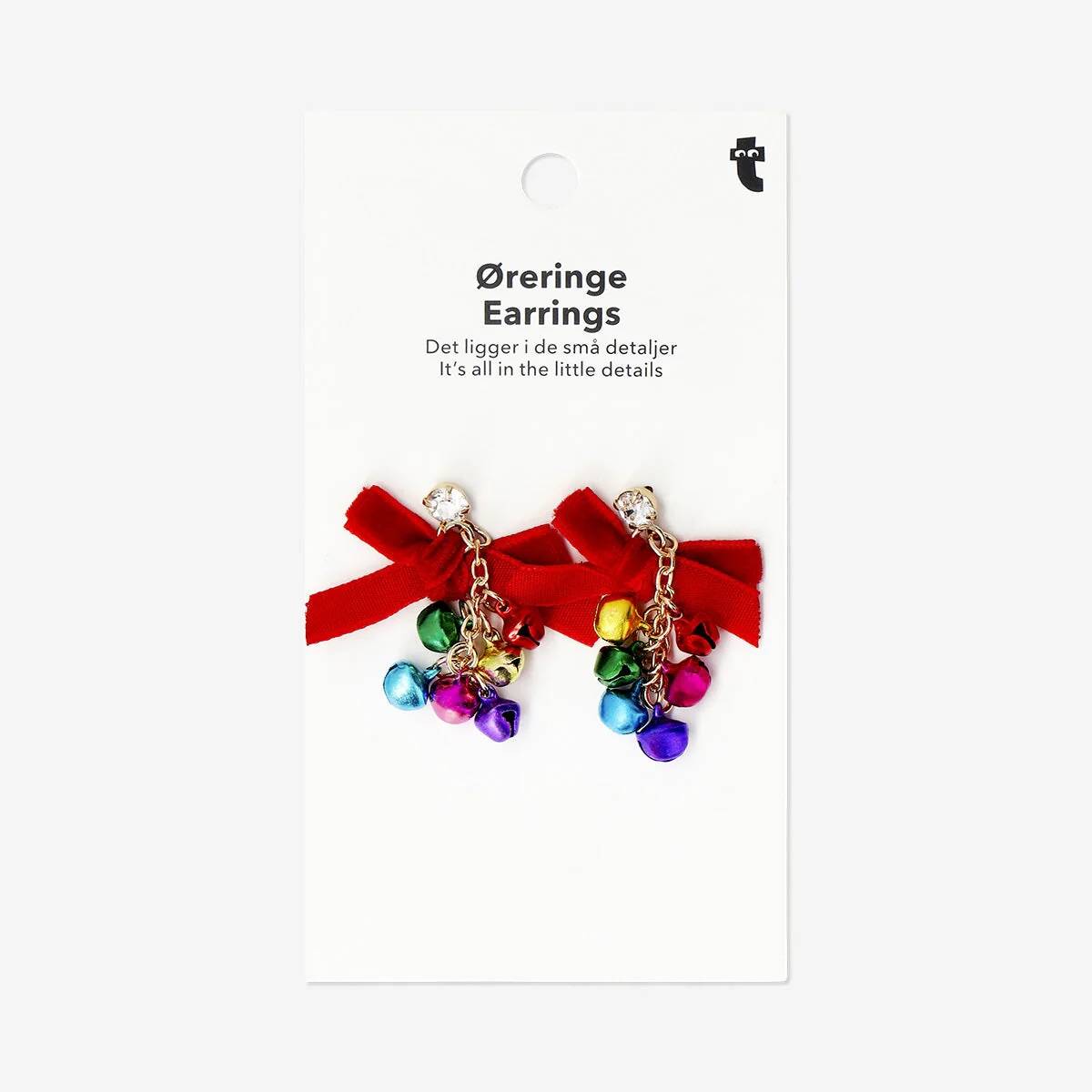 Earrings Dangling Bells And Bow