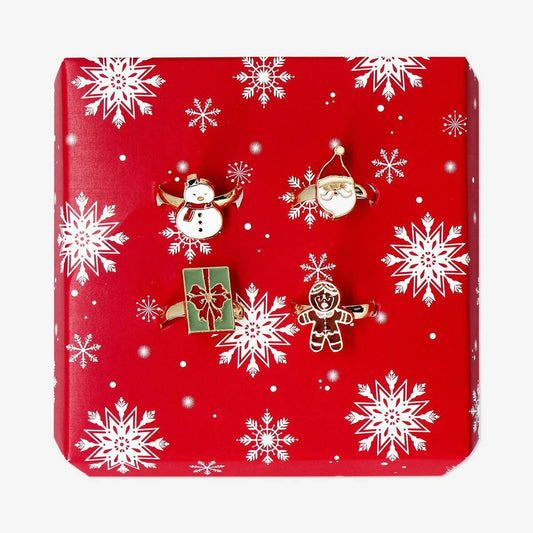 Fingerrings 4 Pcs Giftbox Santa