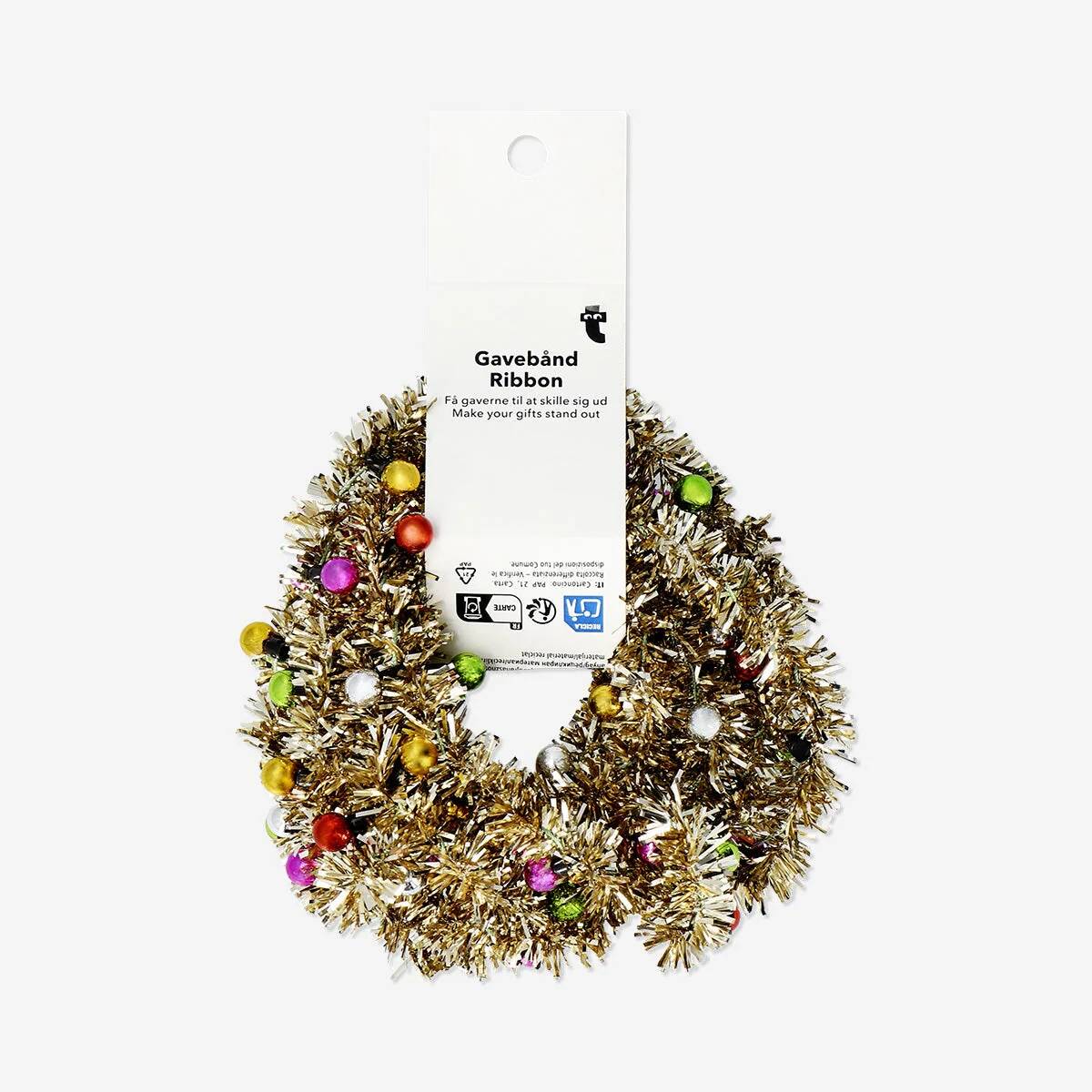 Ribbon Gold Tinsel And Baubles 2M