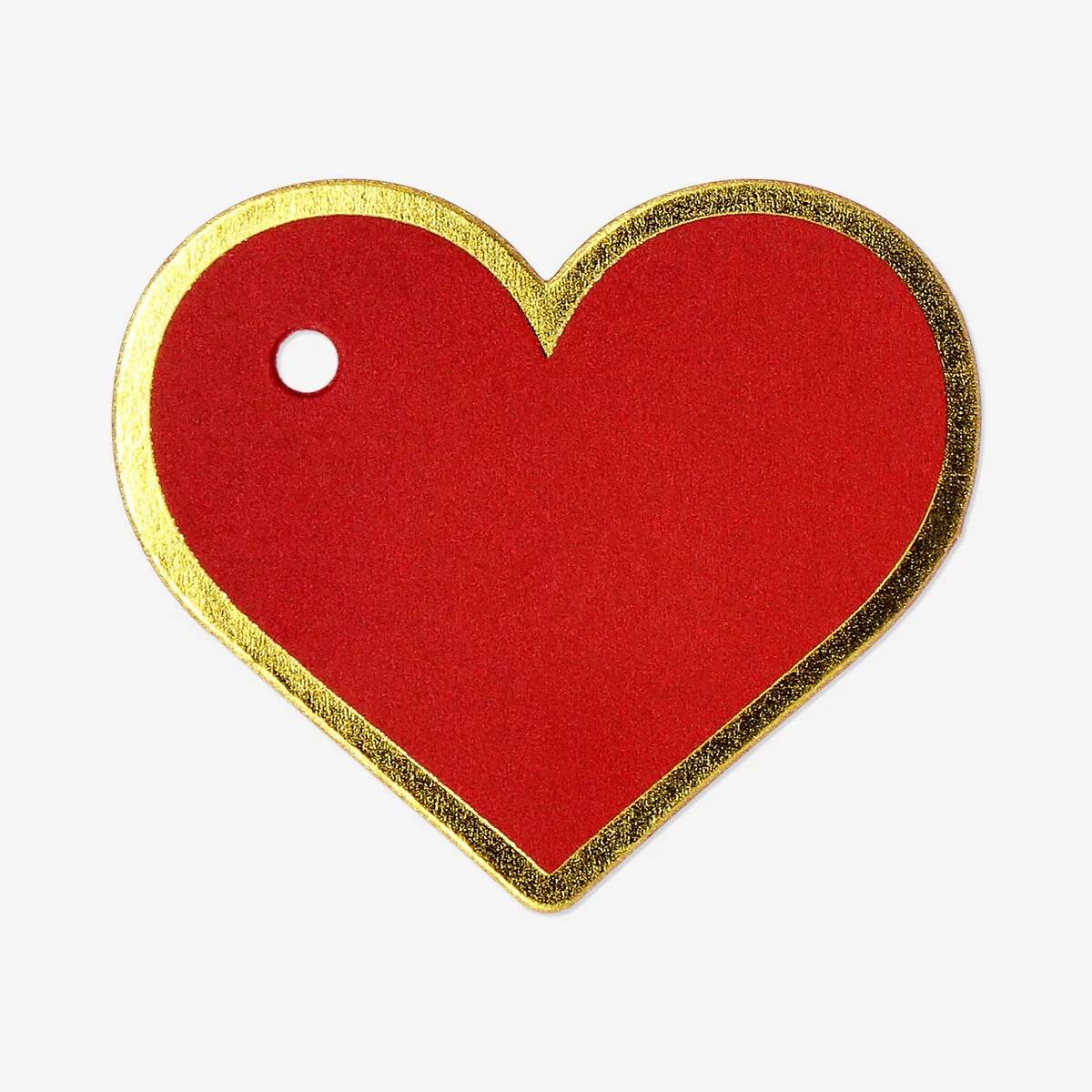Gift Tag Heart Red 10 Pcs 6 Cm