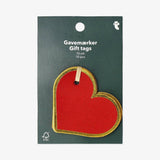 Gift Tag Heart Red 10 Pcs 6 Cm