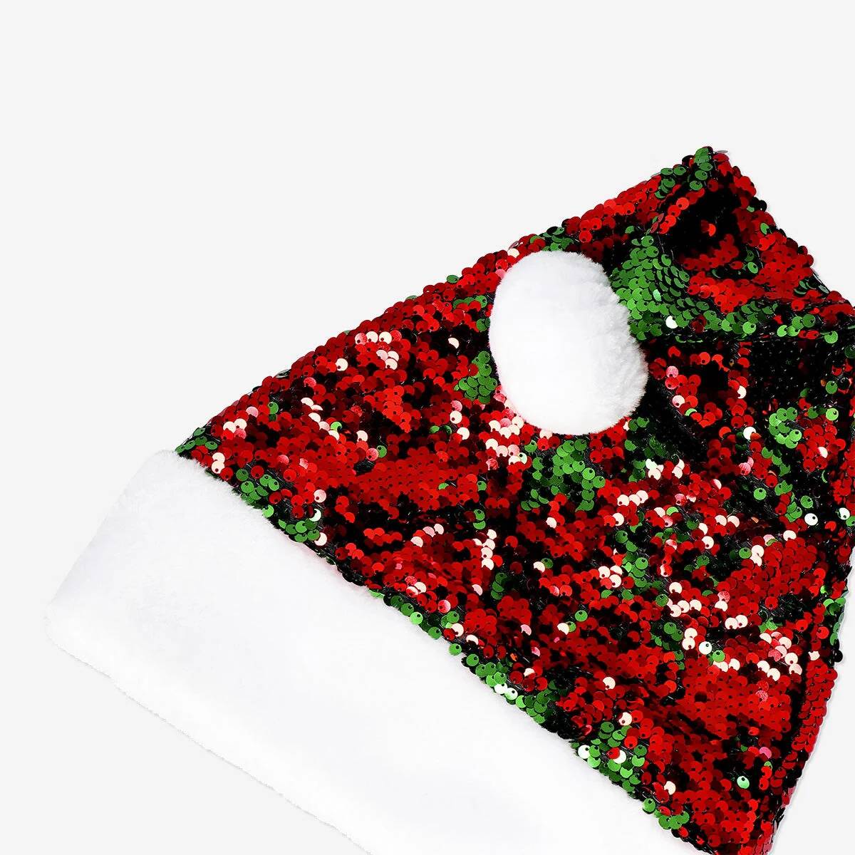 Hat Santa Sequins Red/Green