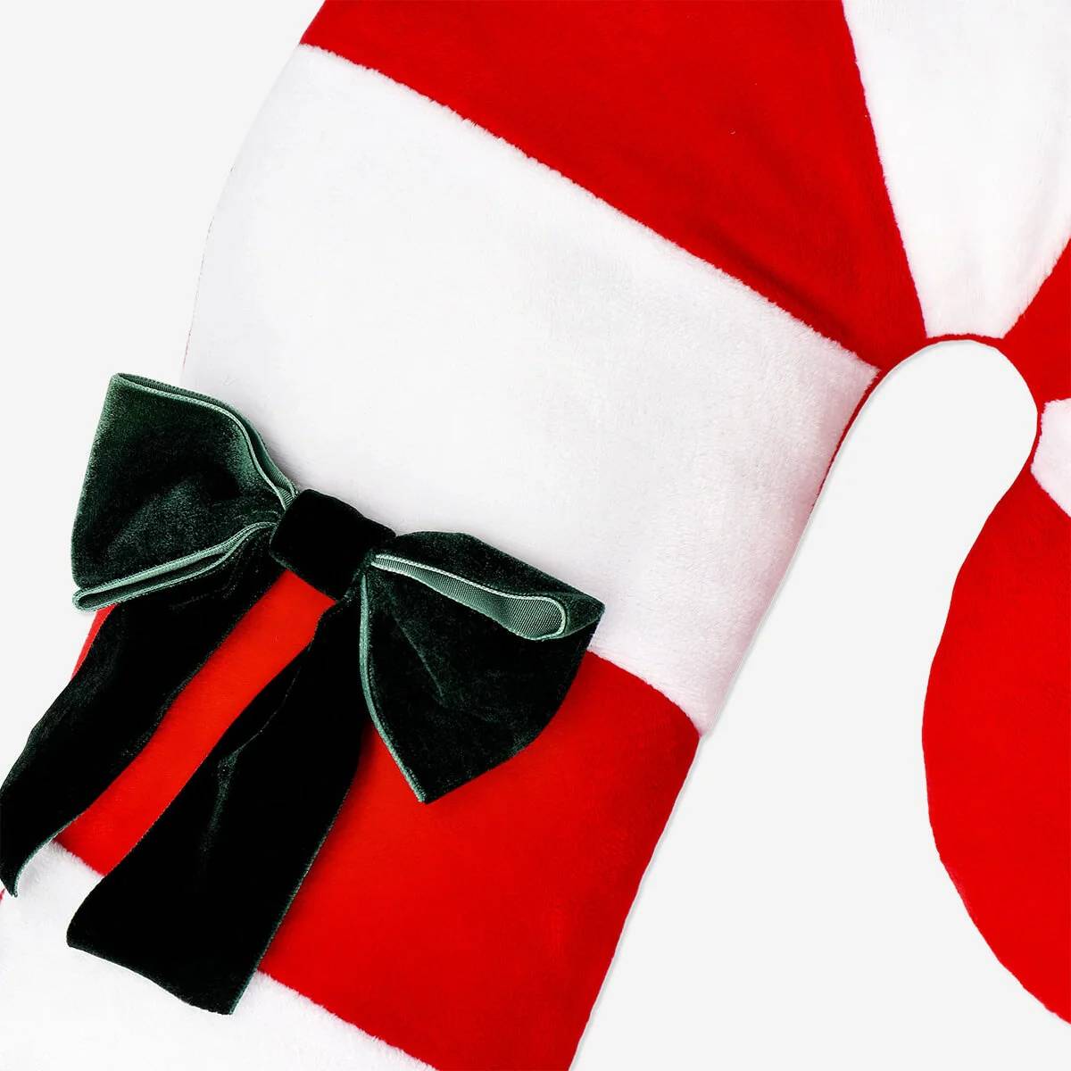 Cushion As Candy Cane W Green Bow