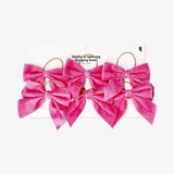 Ornaments Bow Velvet Pink 6Pcs