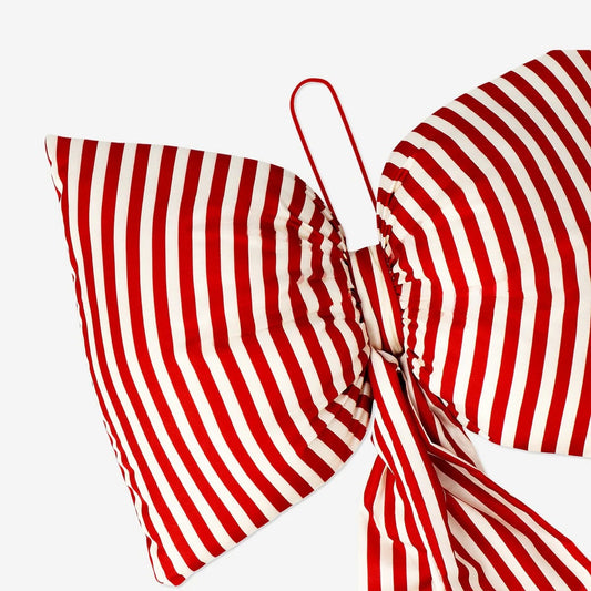 Bow W Filling Red N White Stripe