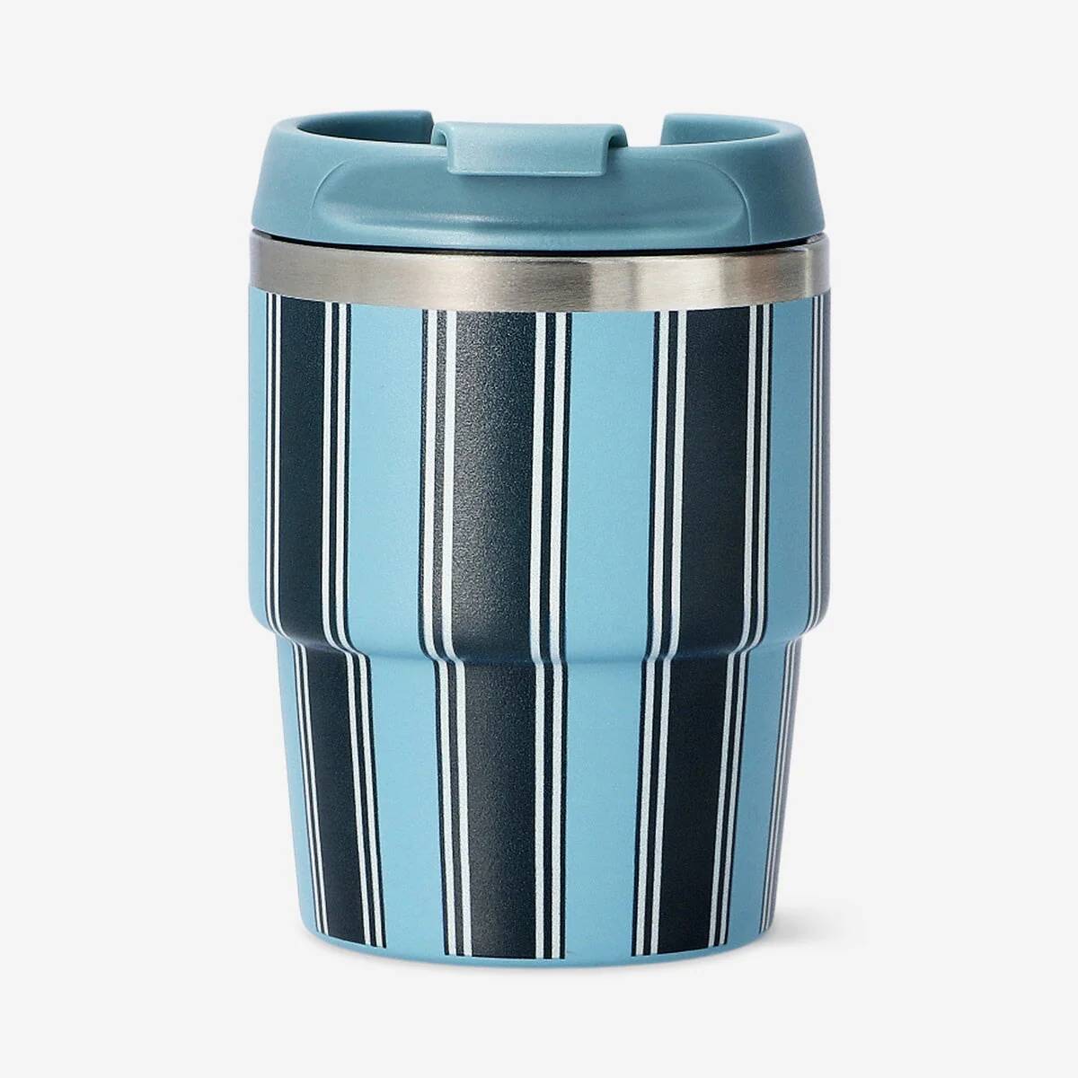 To Go Mug Ss With Lid Green Stripes Smal