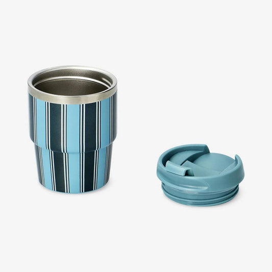 To Go Mug Ss With Lid Green Stripes Smal