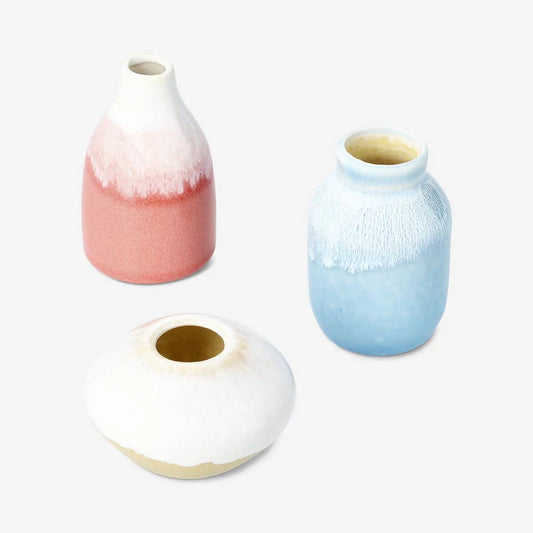Vases Ceramic Set Of 3 Pcs Reactive Glaz