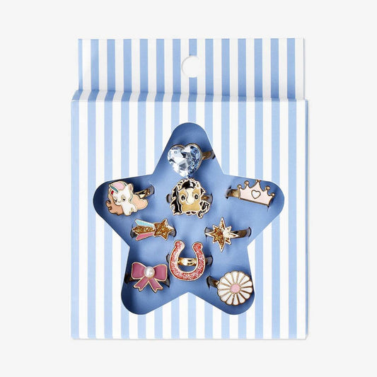 Fingerrings In Giftbox 9 Pcs Unicorn/Hor