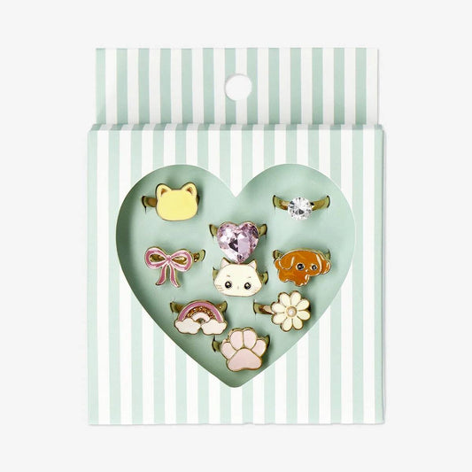 Fingerrings In Giftbox 9 Pcs Dog/Cat