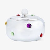 Jar Ceramic Silver W Lid Dia 10Cm With S