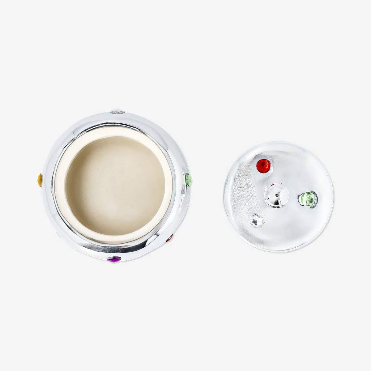 Jar Ceramic Silver W Lid Dia 10Cm With S