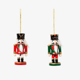 Nutcracker Set Of 2 Green & Red Small