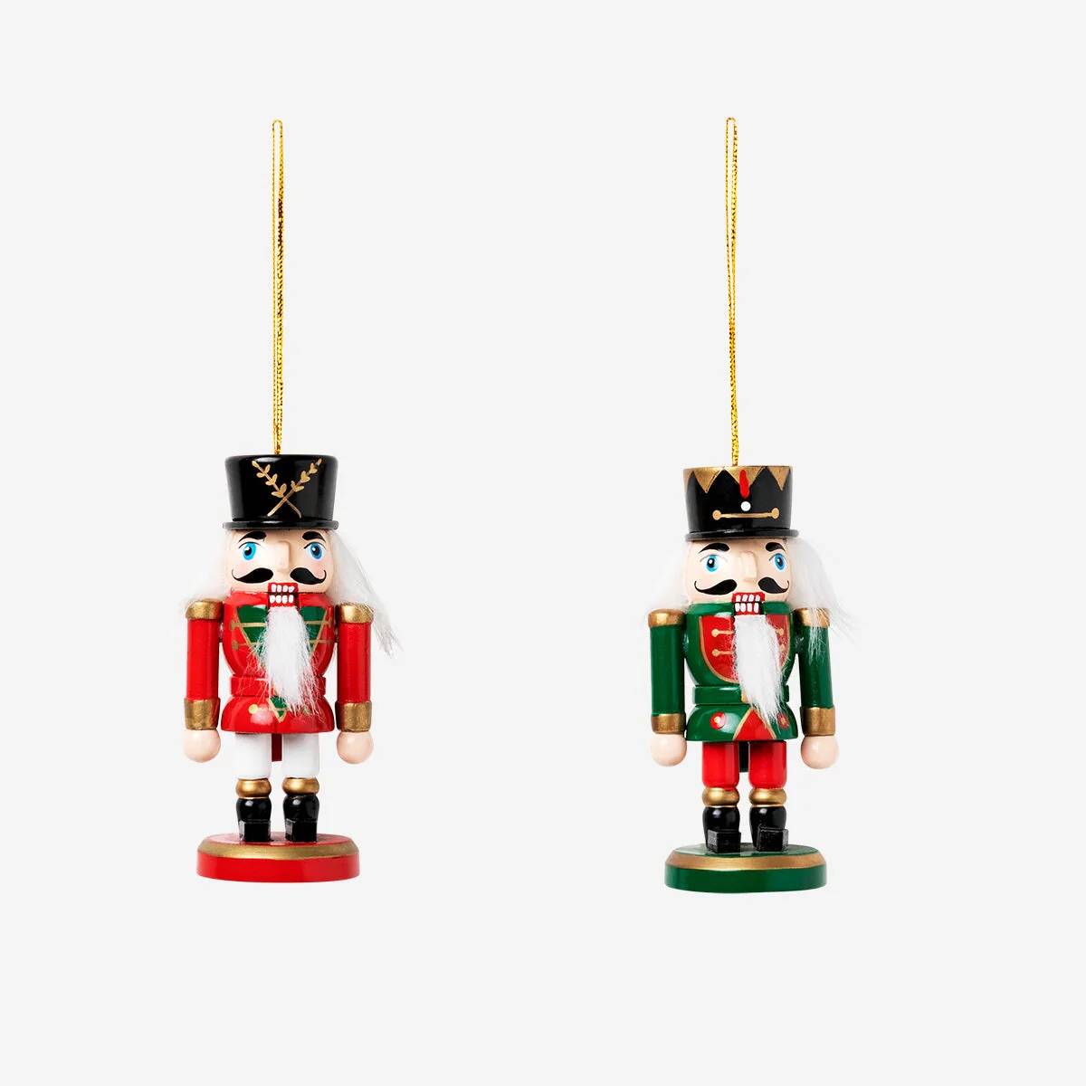 Nutcracker Set Of 2 Green & Red Small
