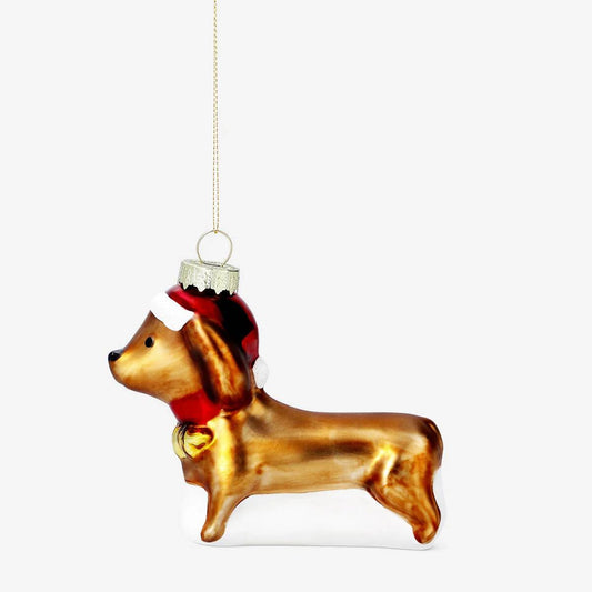 Bauble Glass As Sausage Dog (In)