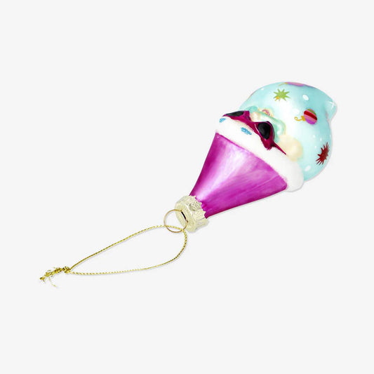 Bauble Glass As Santa With Hat(In)