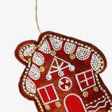 Ornament Gingerbread House W Beads(In)