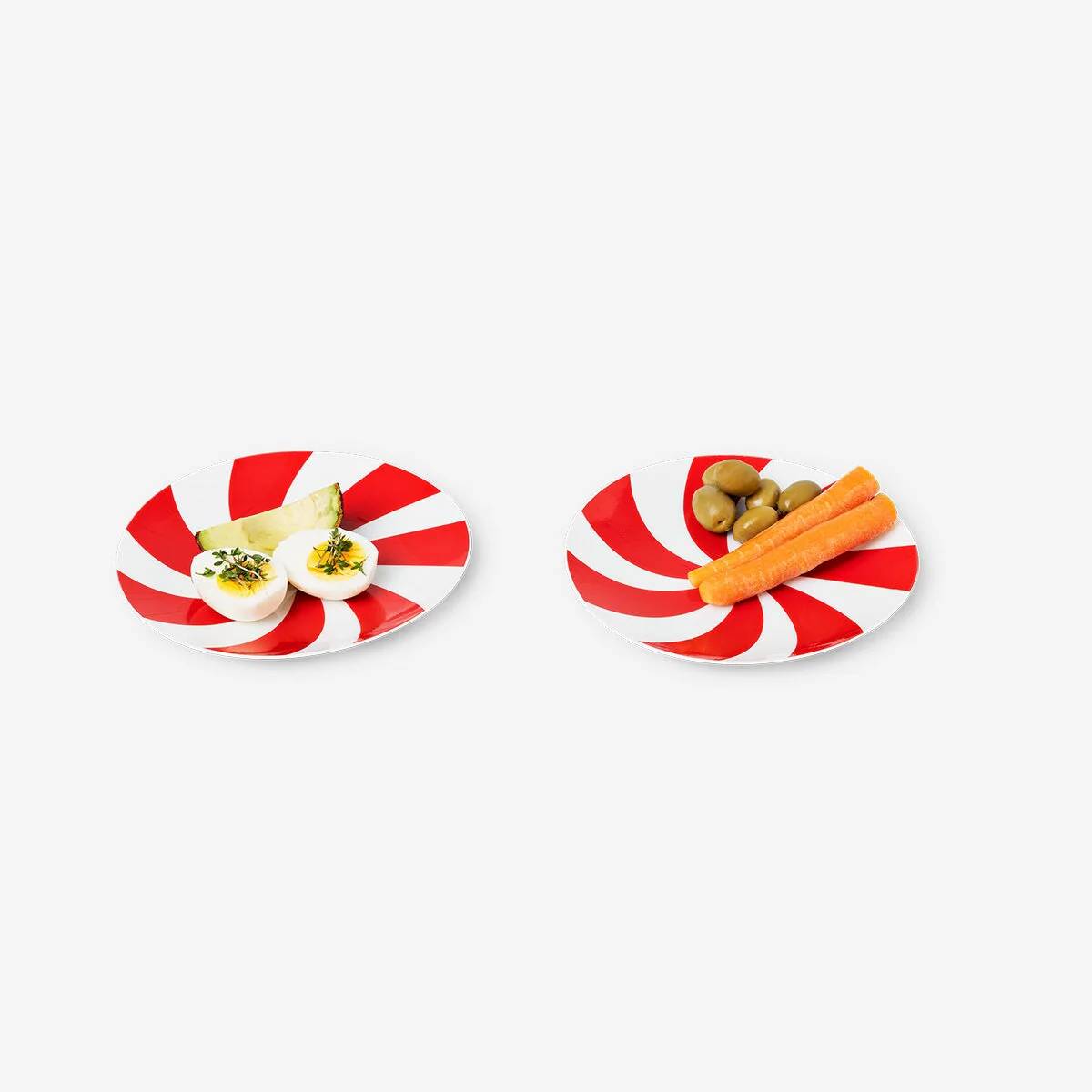 Plate Plastic Small Candy Stripe 2Pcs