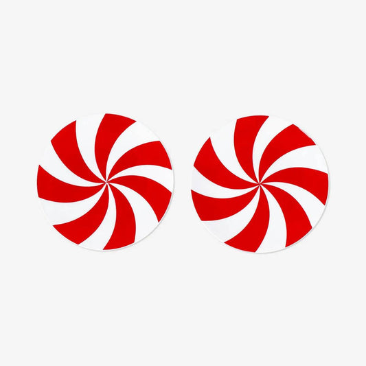 Plate Plastic Small Candy Stripe 2Pcs