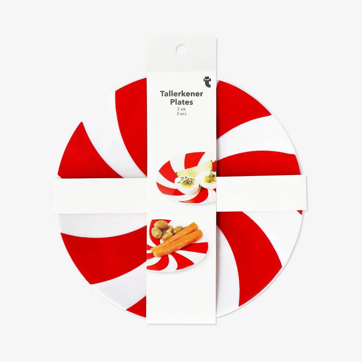 Plate Plastic Small Candy Stripe 2Pcs