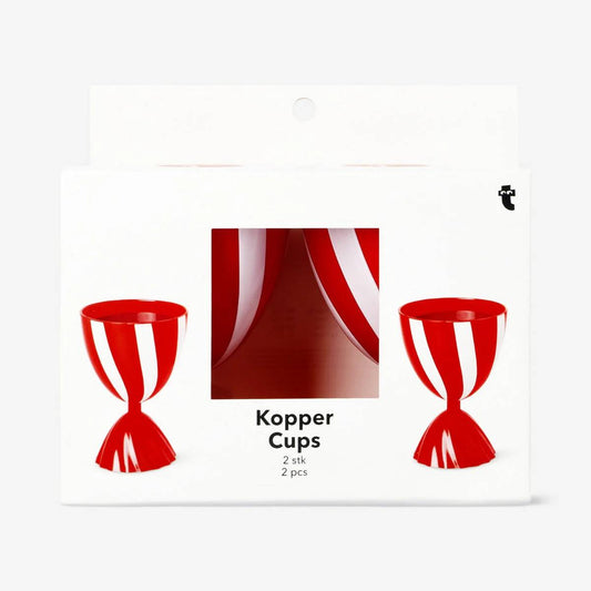 Cup Plastic Small Candy Stripe 2Pcs