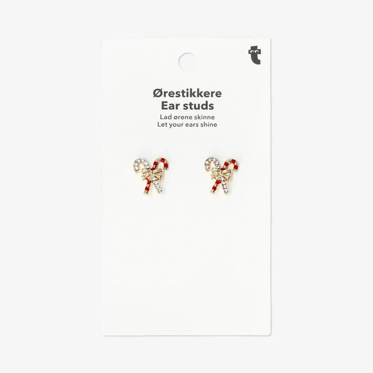 Earrings Candy Cane And Bow
