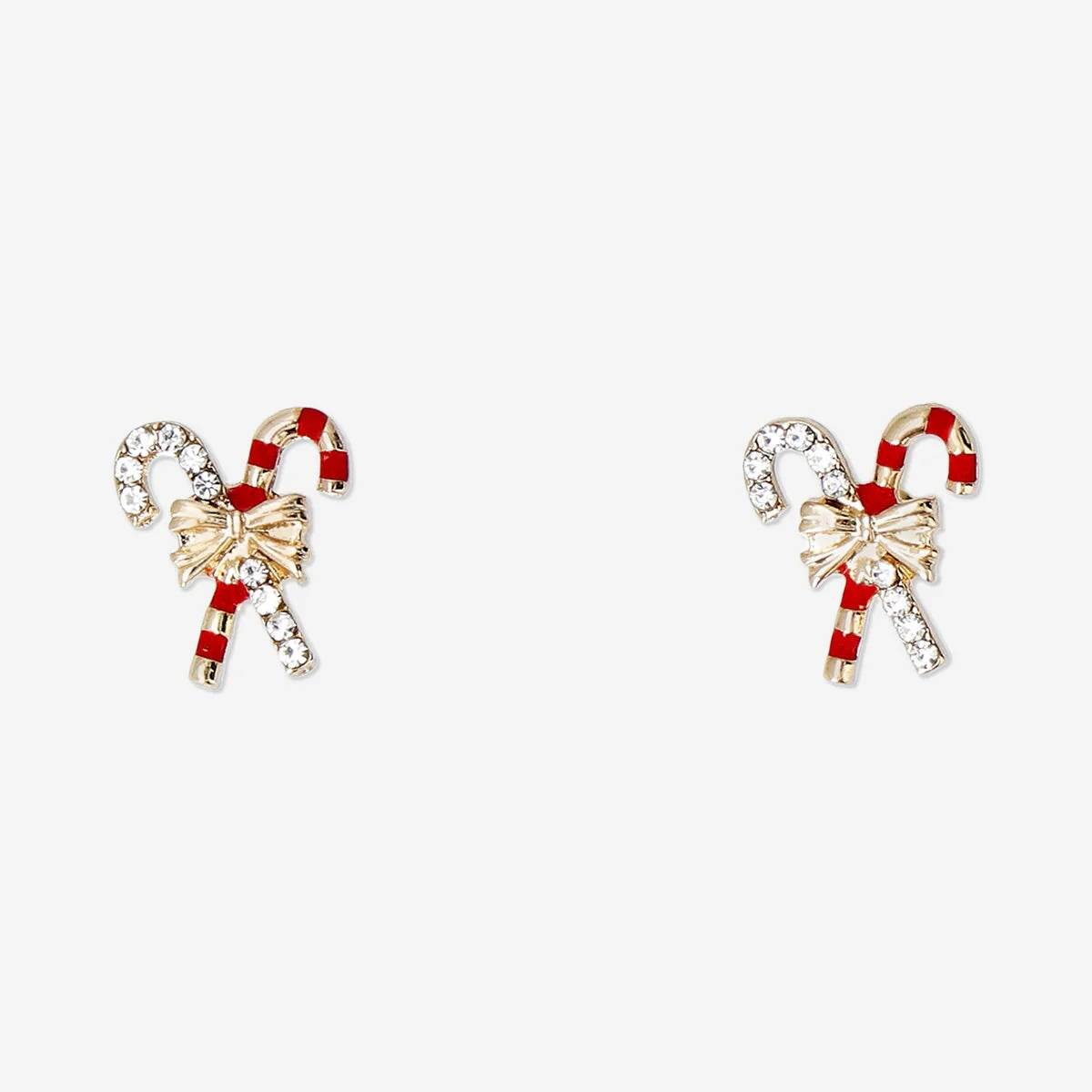 Earrings Candy Cane And Bow