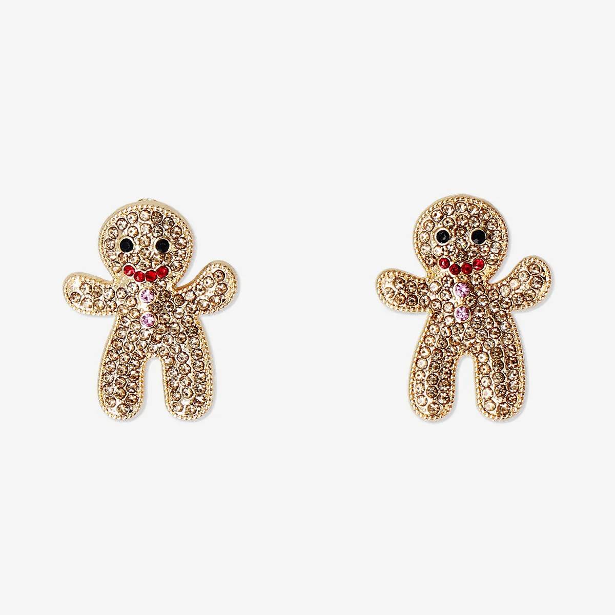 Earrings Gingerbread Glitter Studs