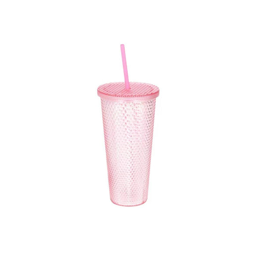 Cup W Straw Big Size Diamond Look Light