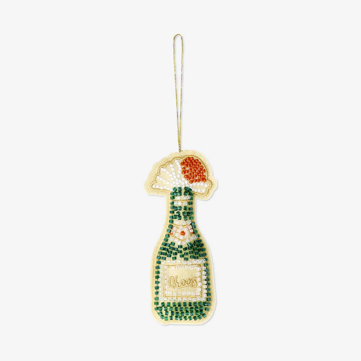 Ornament Champaign With Beads (In)