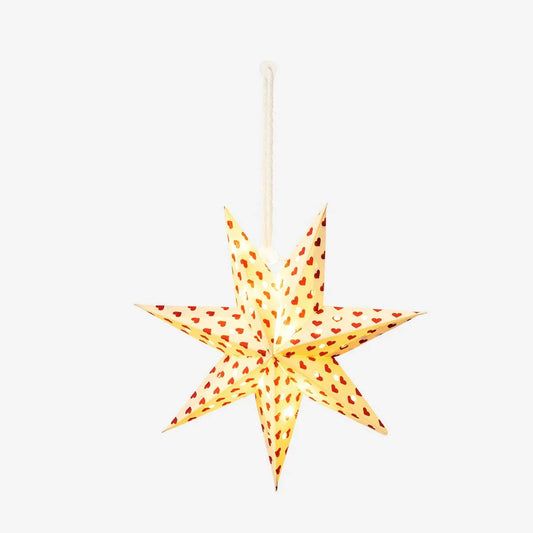 Star Hanging Dia 15Cm Paper Printed Deco