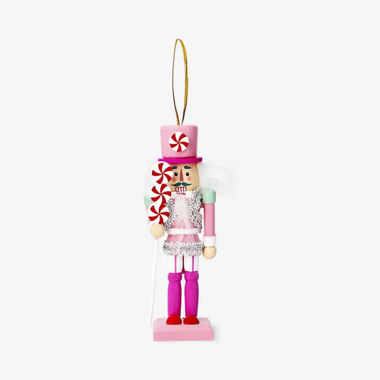 Nutcraker Ornament With Candy Pink