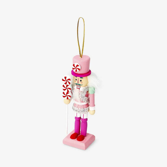 Nutcraker Ornament With Candy Pink