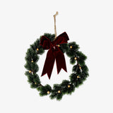 Wreath W Red Bow Dia 30 Cm