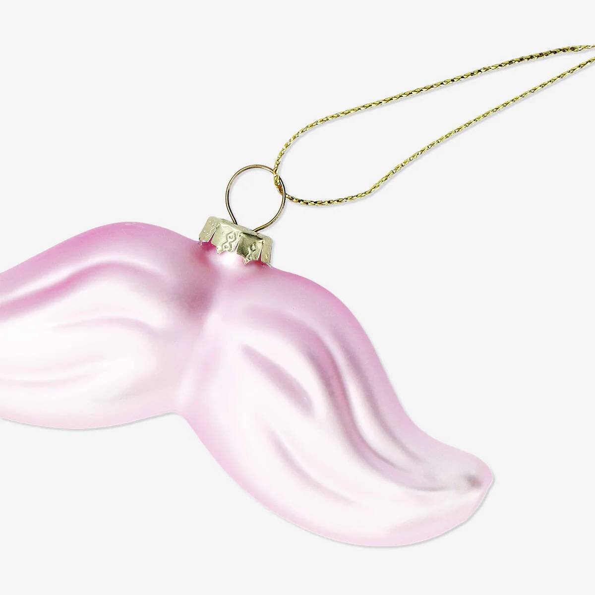 Bauble Glass Moustache Pink