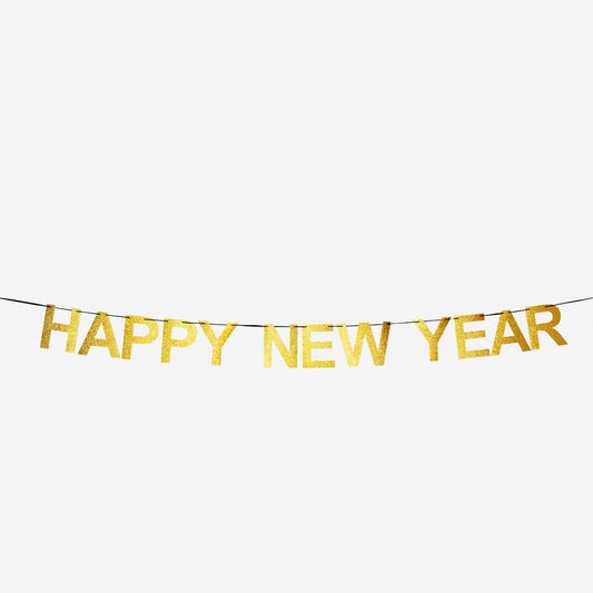 Garland Happy New Year Gold Cardboard 3M