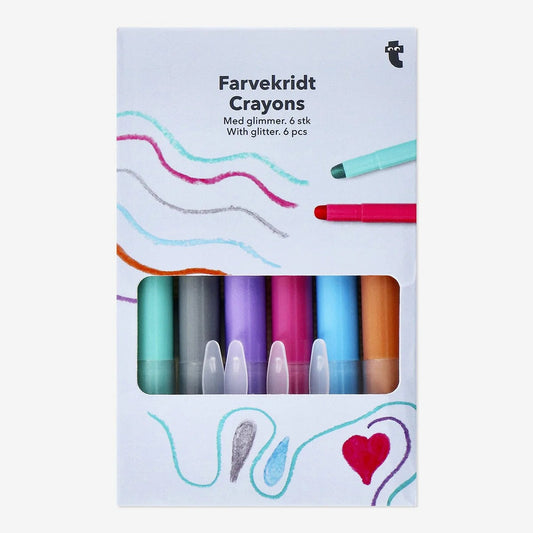 Gel Crayons with Glitter 6 Pcs