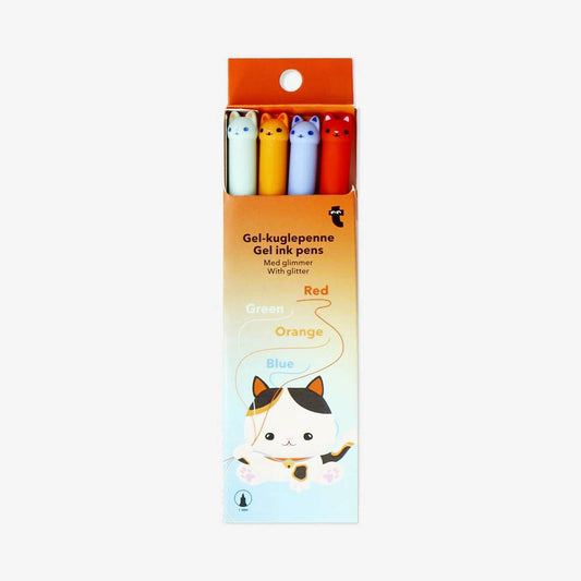 Pen Cat Ballpoint Glitter Gel 4 Pcs