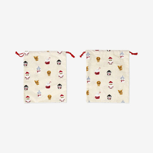 Gift Bag Cotton Draw. Cute Pattern 20 X