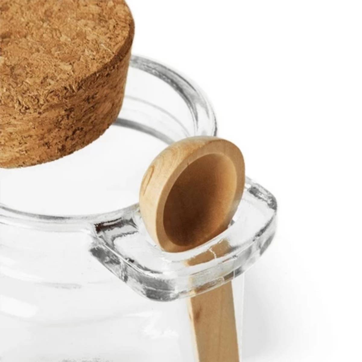 Container Glass with Cork Lid&Wooden Spoon