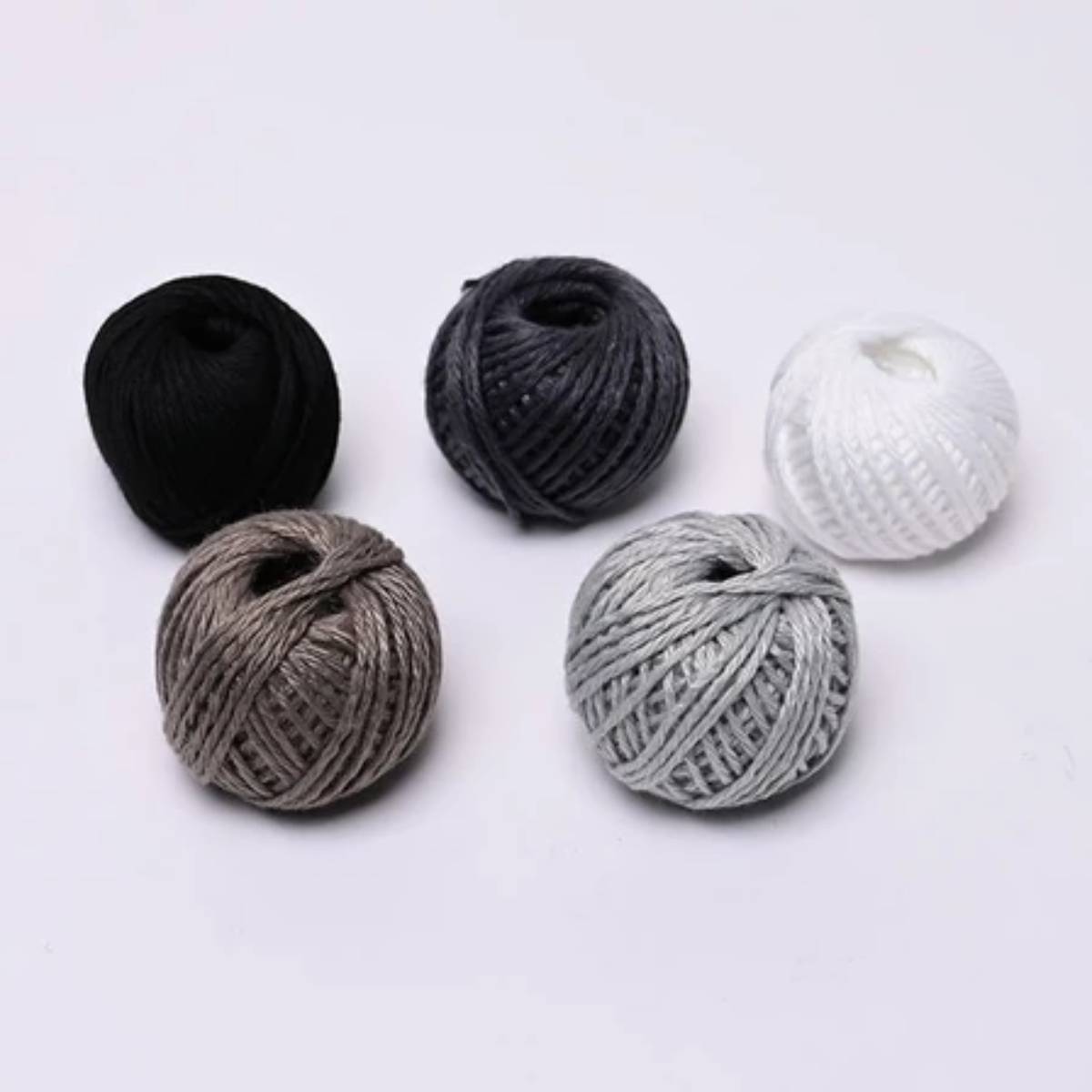 Yarn Cotton 5X10Grm Blk, Wht & Grey Mix