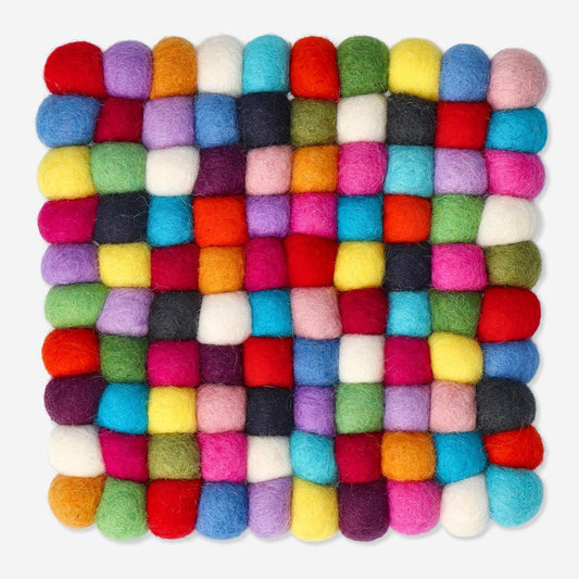 Coaster Felt Sqaure 17X17 Ball Multiclrd