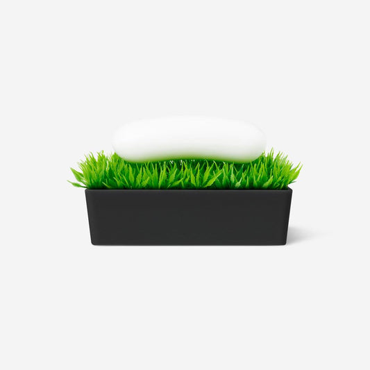 Soap Holder Abs Black with Grass