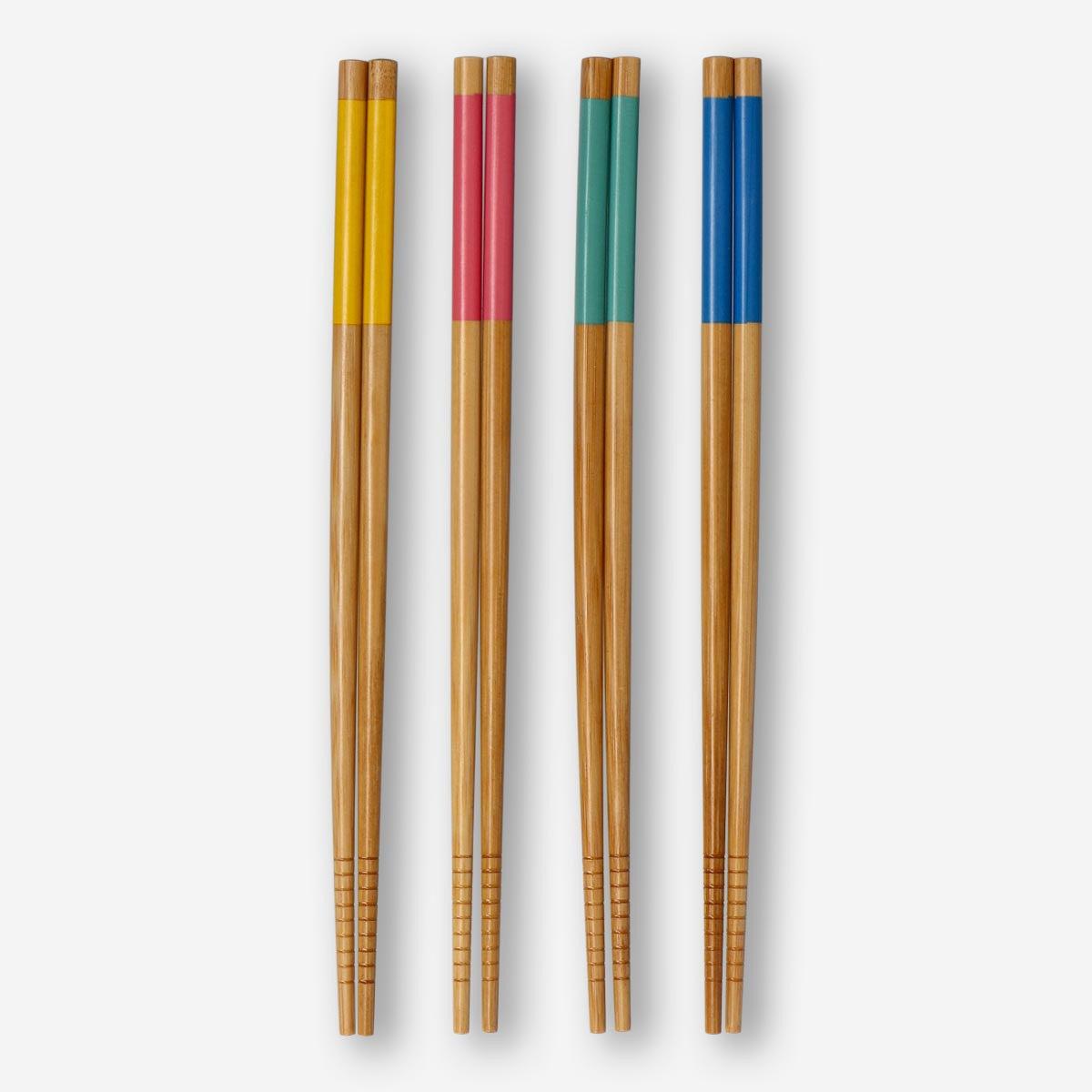 Chopsticks Bamb 23.8 Yl/Pk/Gr/Bl 4Pc(In)