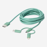 Charging Cable 300Cm 3-In-1 Green