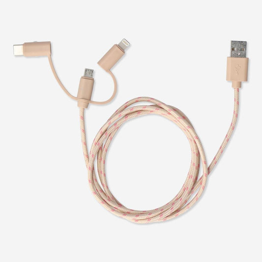 Charging Cable 120Cm 3In1 Fab Beige/Crl