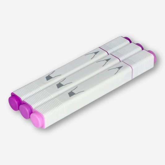 Dual Markers Thick/Thin Purple 3 Pcs