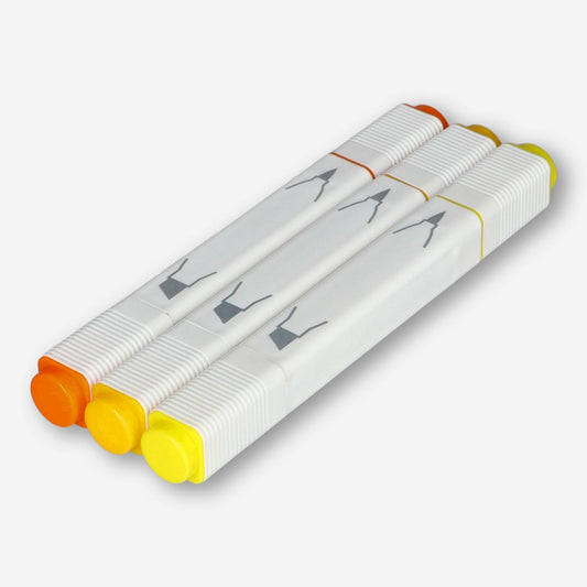 Dual Markers Thick/Thin Yellow 3 Pcs